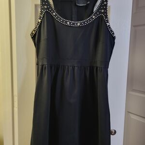 Cynthia Rowley Black Dress with Silver Accents